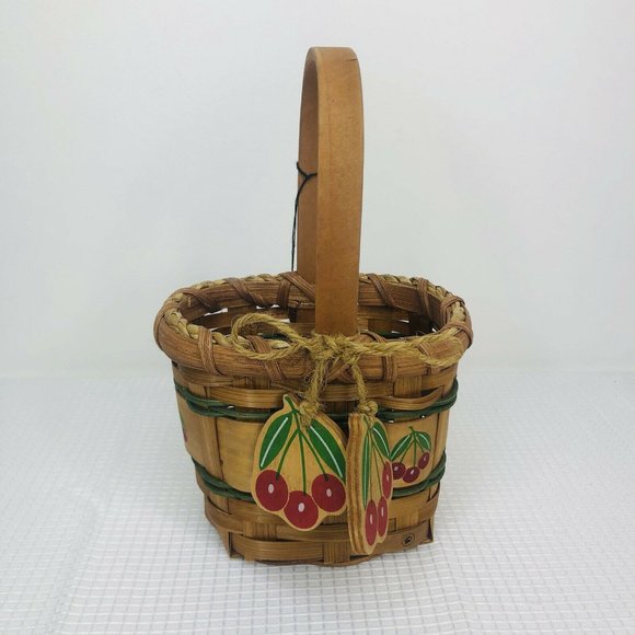 Boyds Bear Kay's Small Beary Cherry Basket Woven